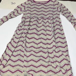 Lands' End Kids Dress - Purple and Cream Chevron